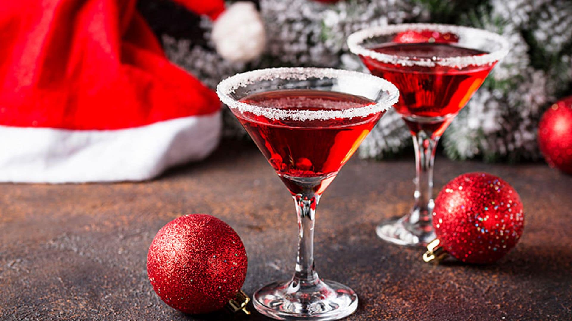 Cóctel Cosmopolitan navideño