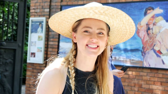 La actriz Amber Heard saliendo del Museo Sorolla, a 11 de mayo de 2023, en Madrid
