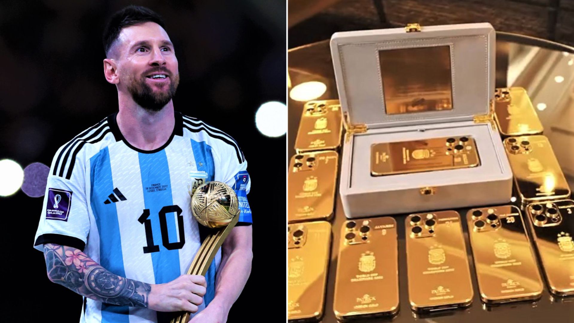 Messi se gasta más de 200.000 euros en 35 móviles cubiertos en oro