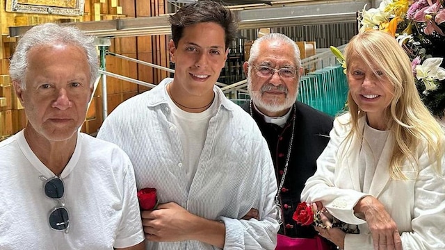 cecilia bolocco con su hijo y esposo