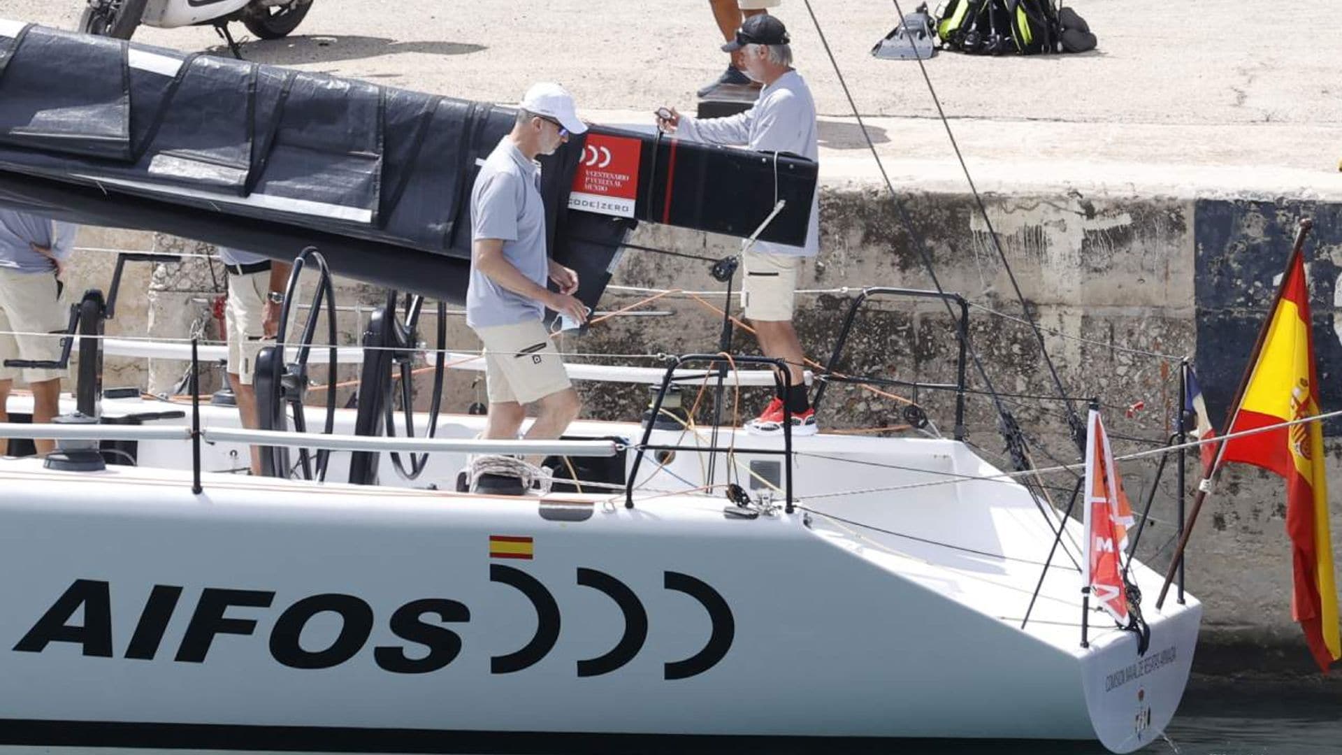 Don Felipe ya entrena en Palma con sus compañeros para disputar la Copa del Rey MAPFRE de vela