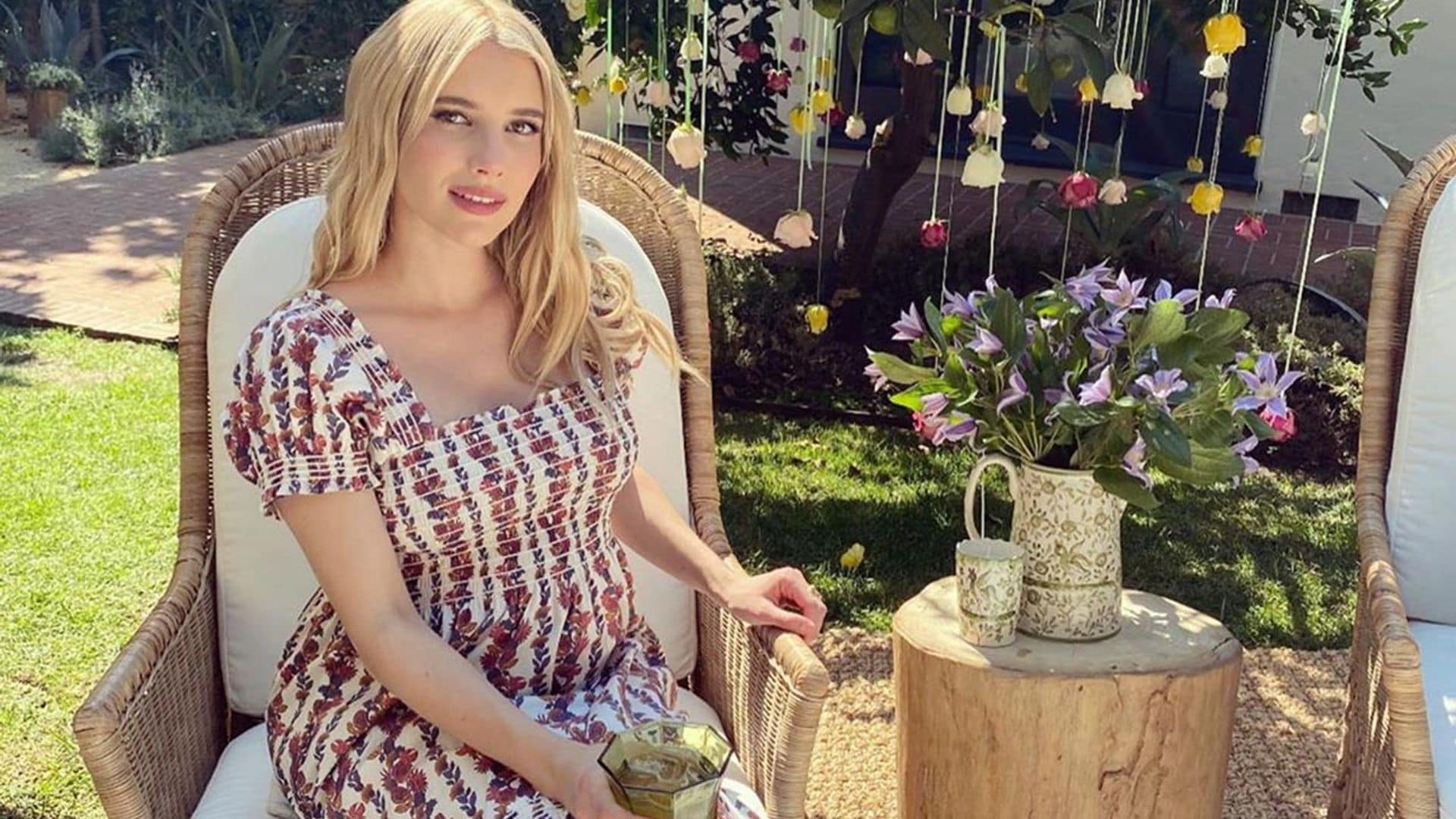 La primaveral 'baby shower' de Emma Roberts