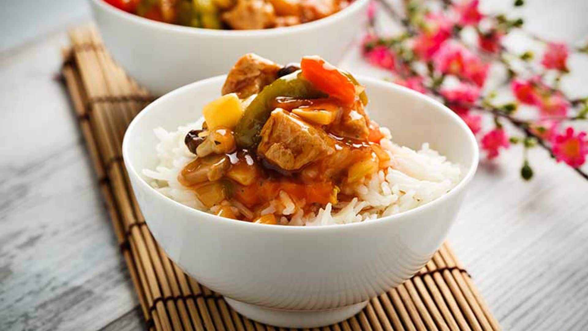Wok de cerdo agridulce con verduras