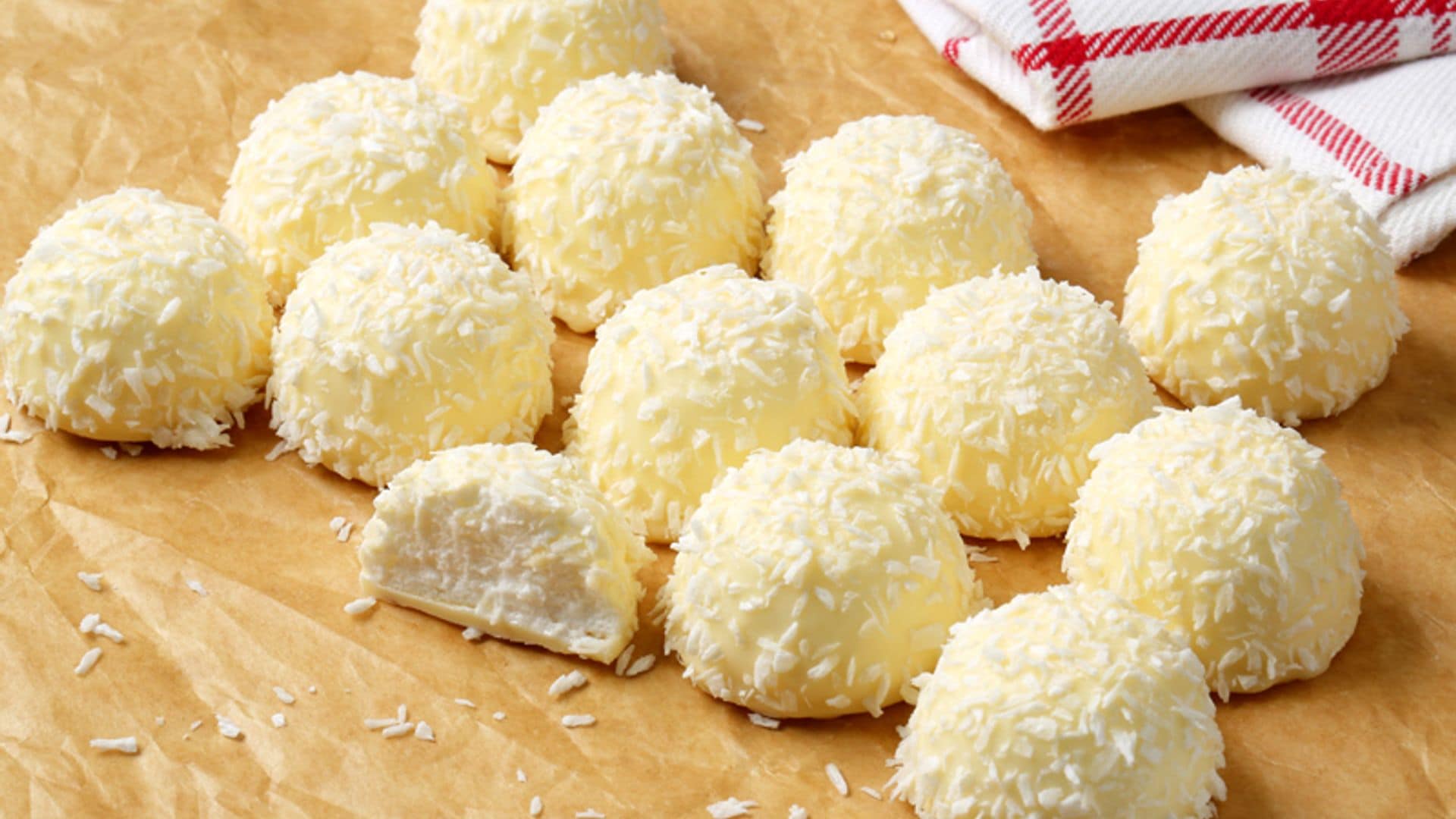 Trufas de chocolate blanco y coco