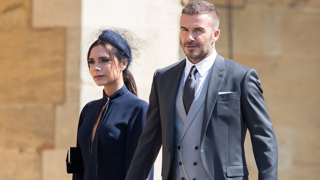 Victoria y David Beckham en la boda del príncipe Harry