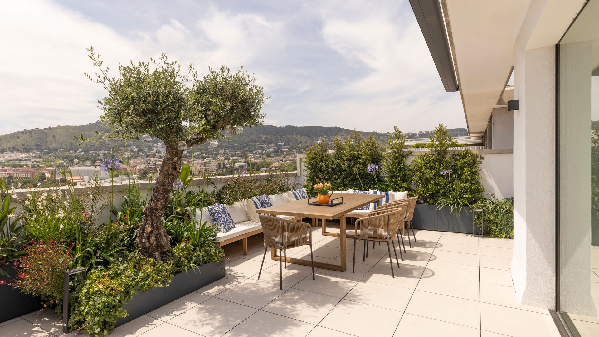 Terraza con plantas