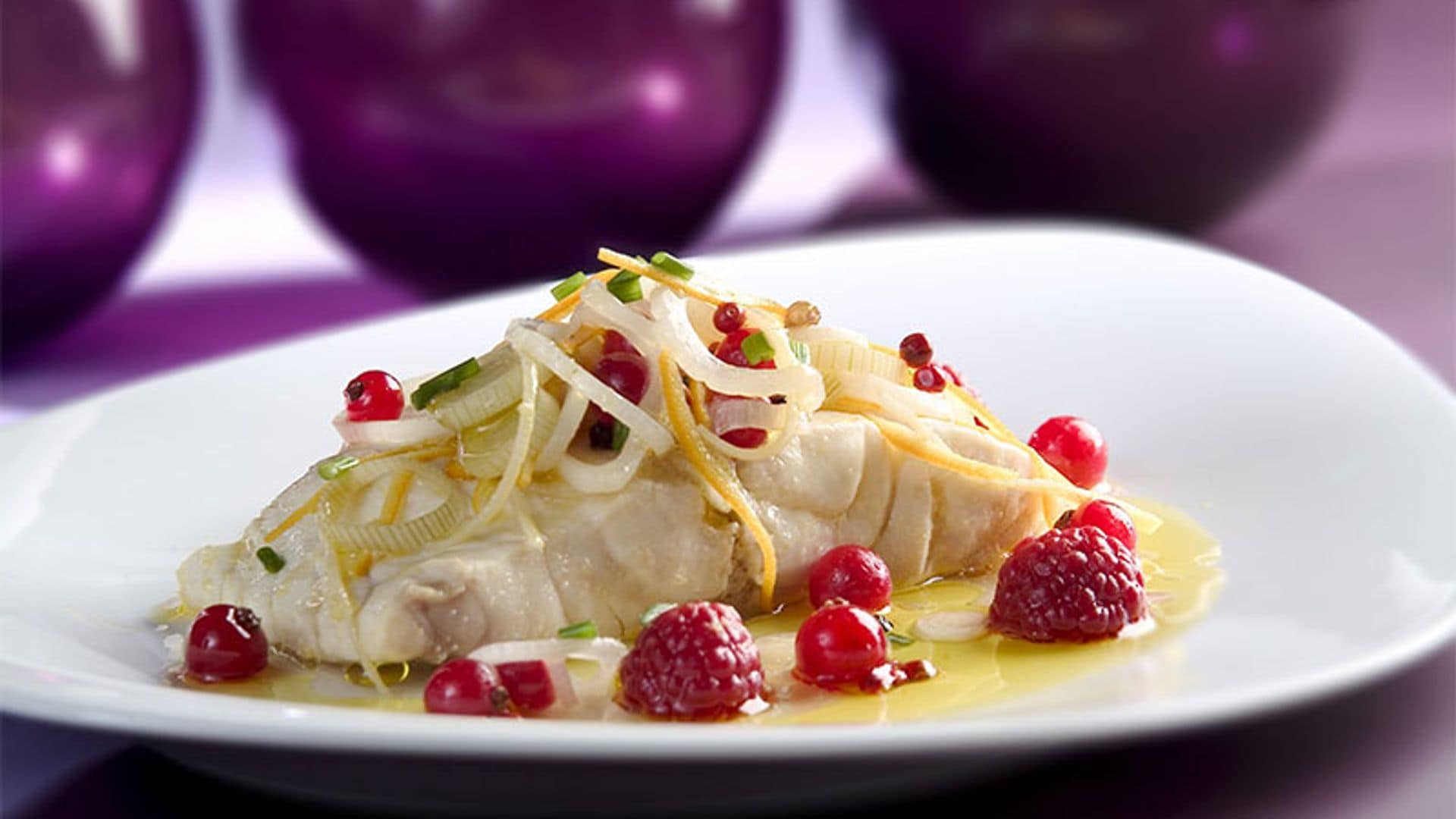 Lubina en escabeche de cítricos y miso
