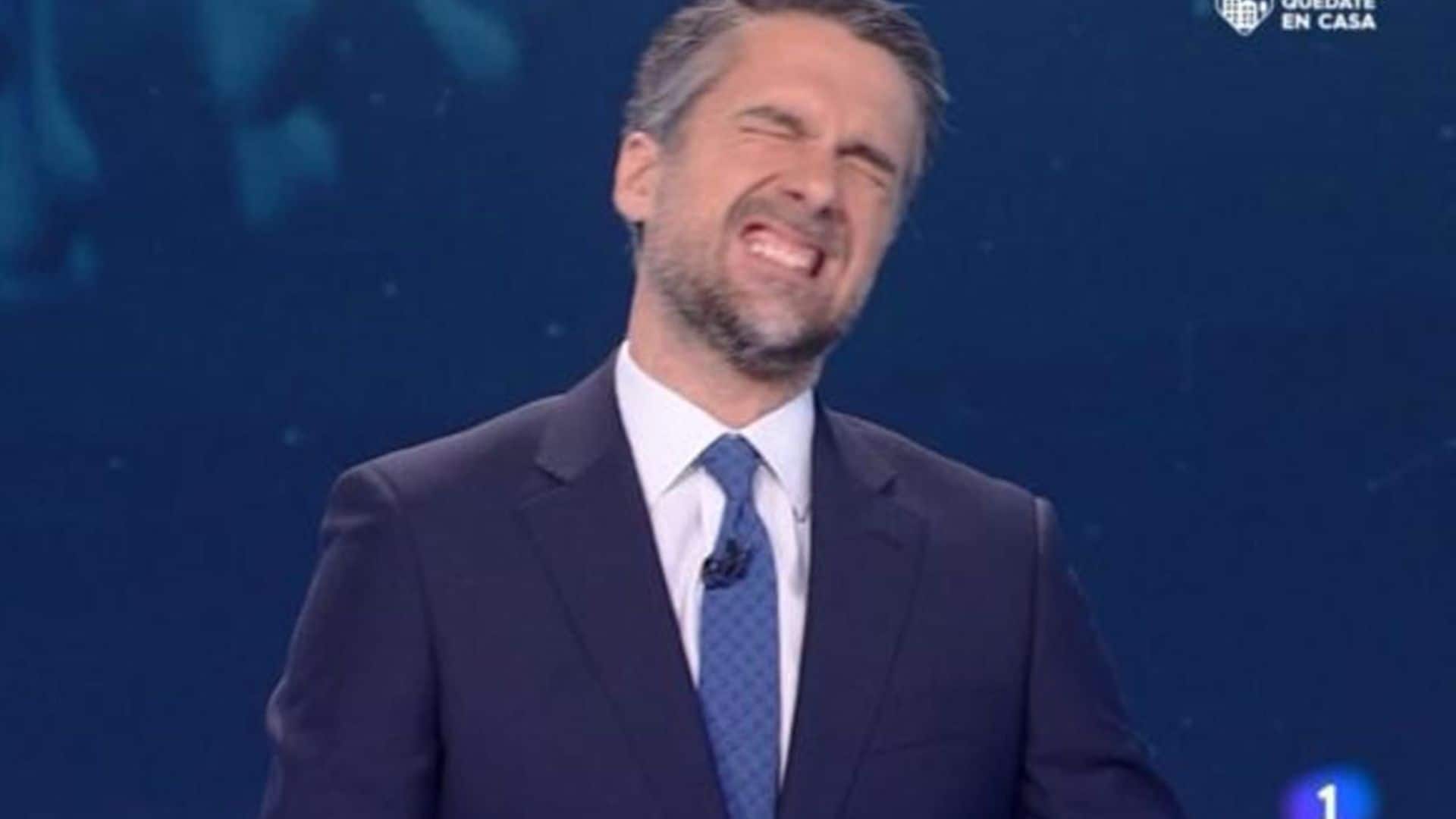 El presentador de TVE Carlos Franganillo se toma con humor su error en pleno directo del Telediario