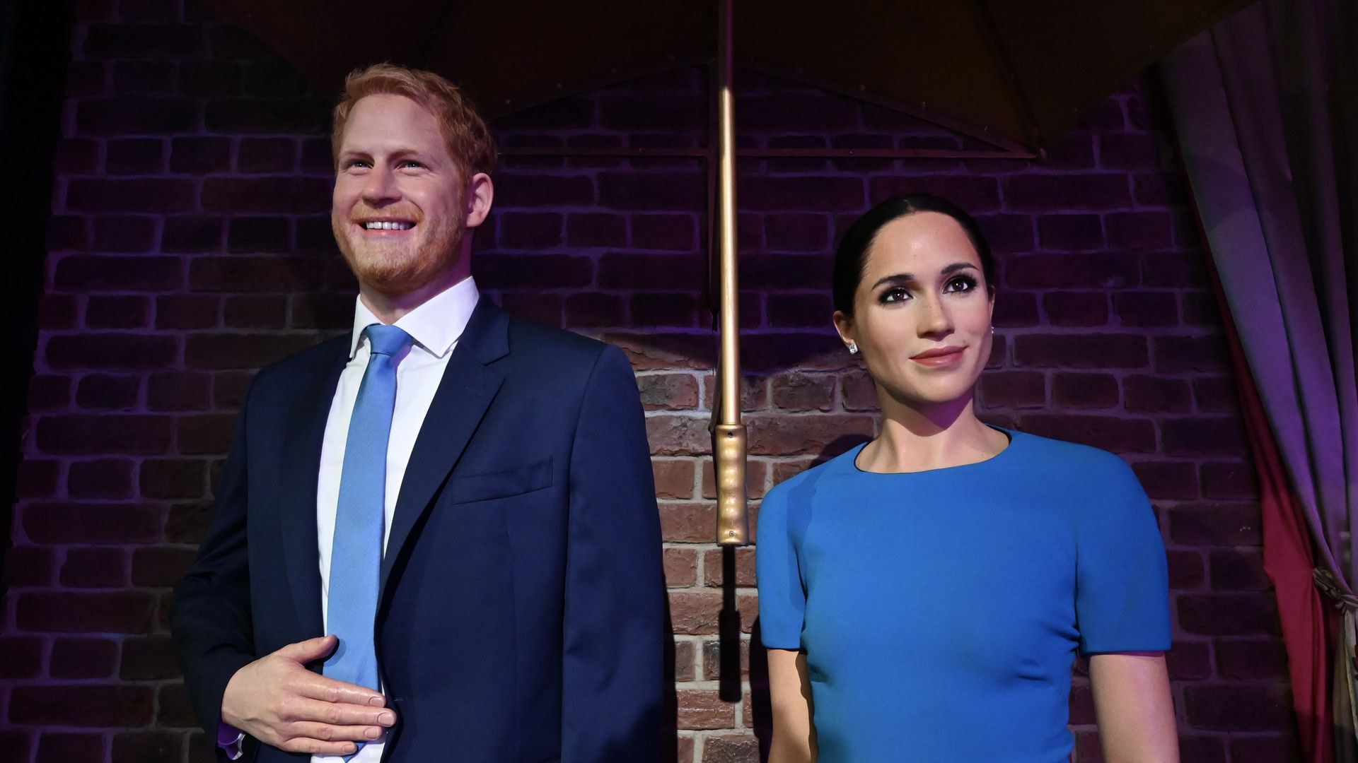 Las figuras del príncipe Harry y Meghan Markle en el museo de cera Madame Tussauds.