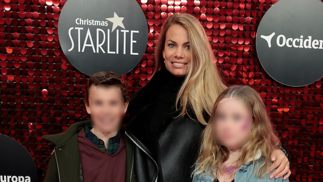 Carla Goyanes con su hijo Carlos y su sobrina MiniCari