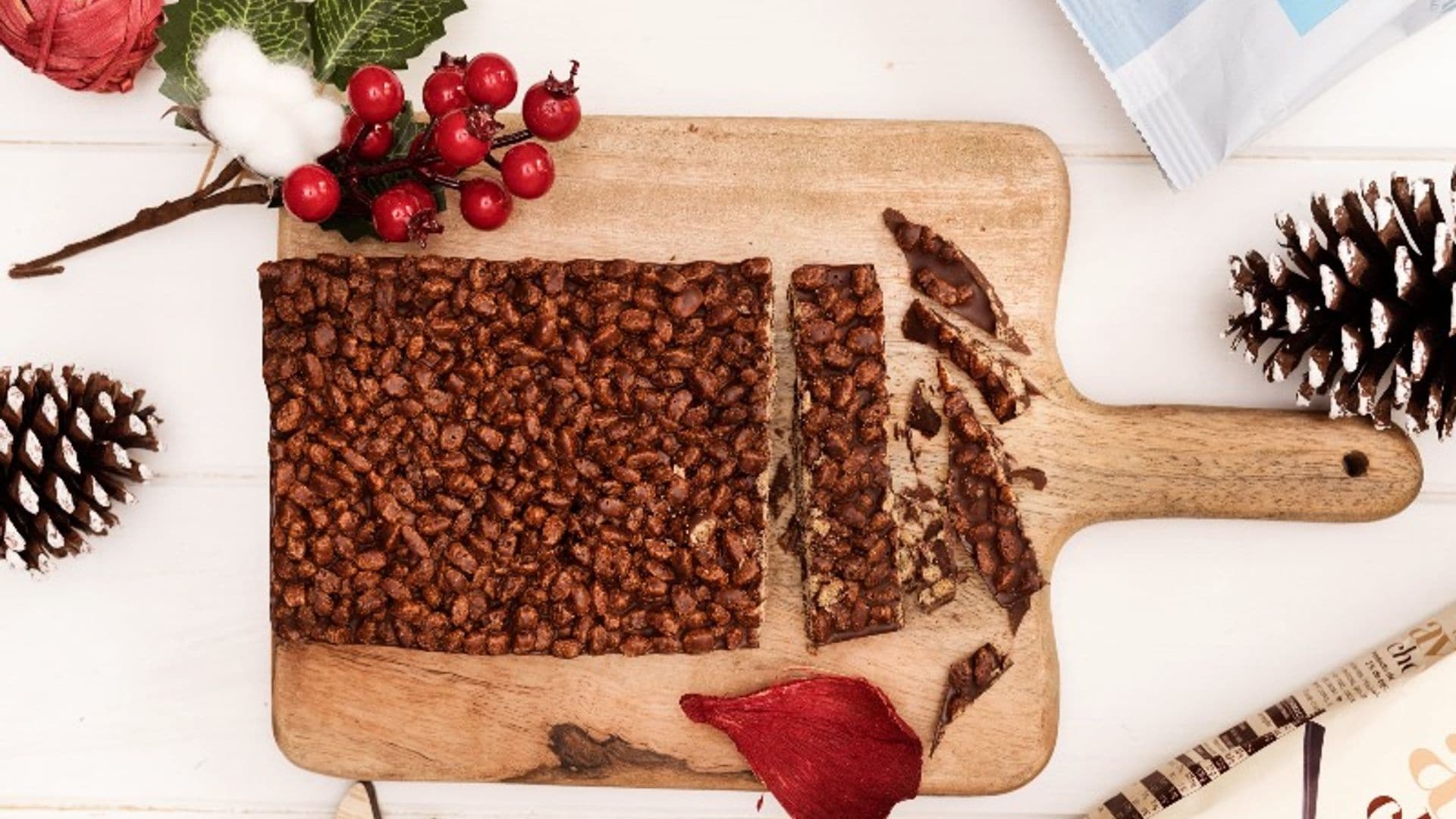 Turrón de chocolate y avena