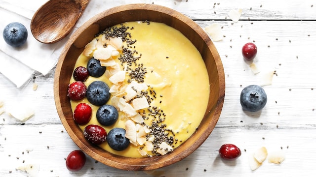 Bowl de frutas y semillas