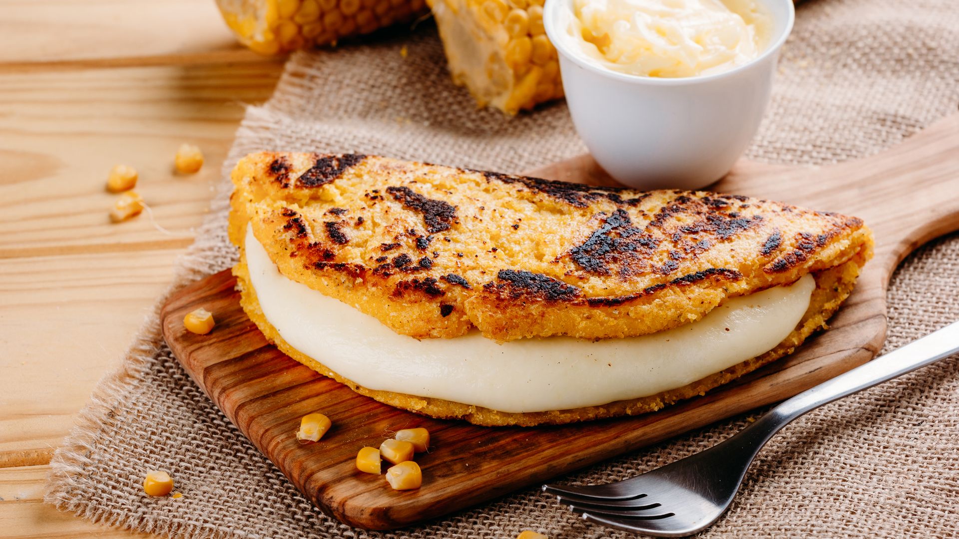 Cachapa rellena de queso