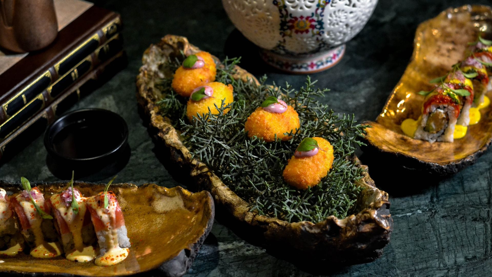 Platos del restaurante ISSEI Nikkei Madrid.