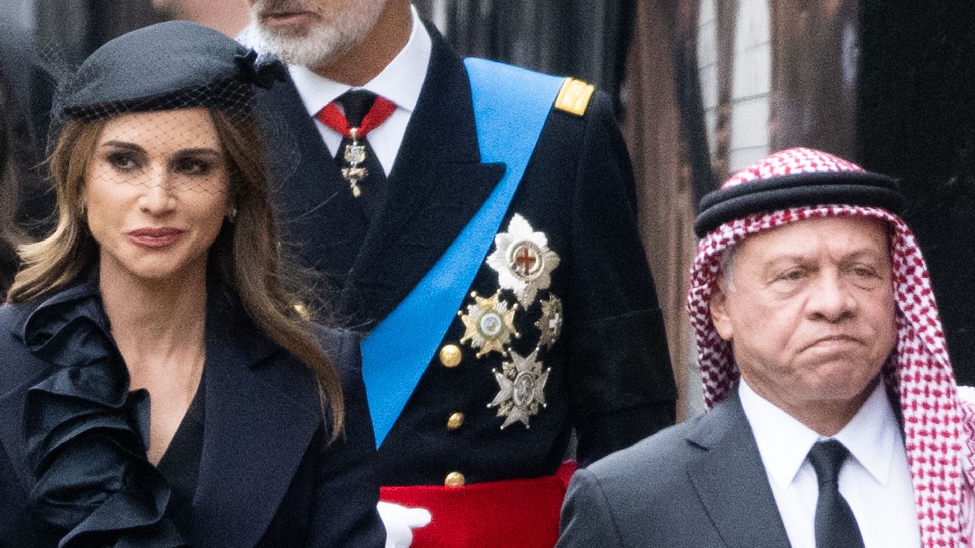 Los reyes de Jordania también asistieron al funeral de Isabel II