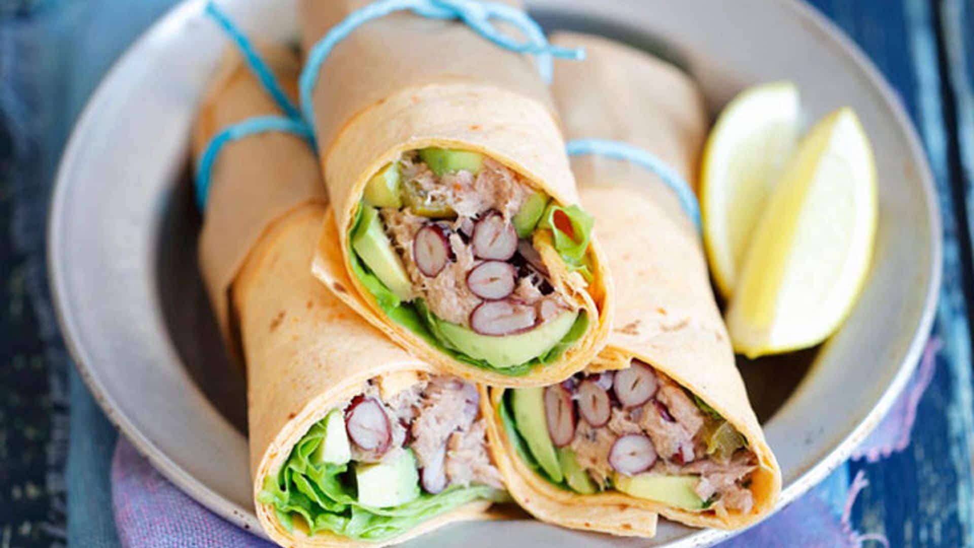 'Wrap' de atún, aguacate y judías rojas