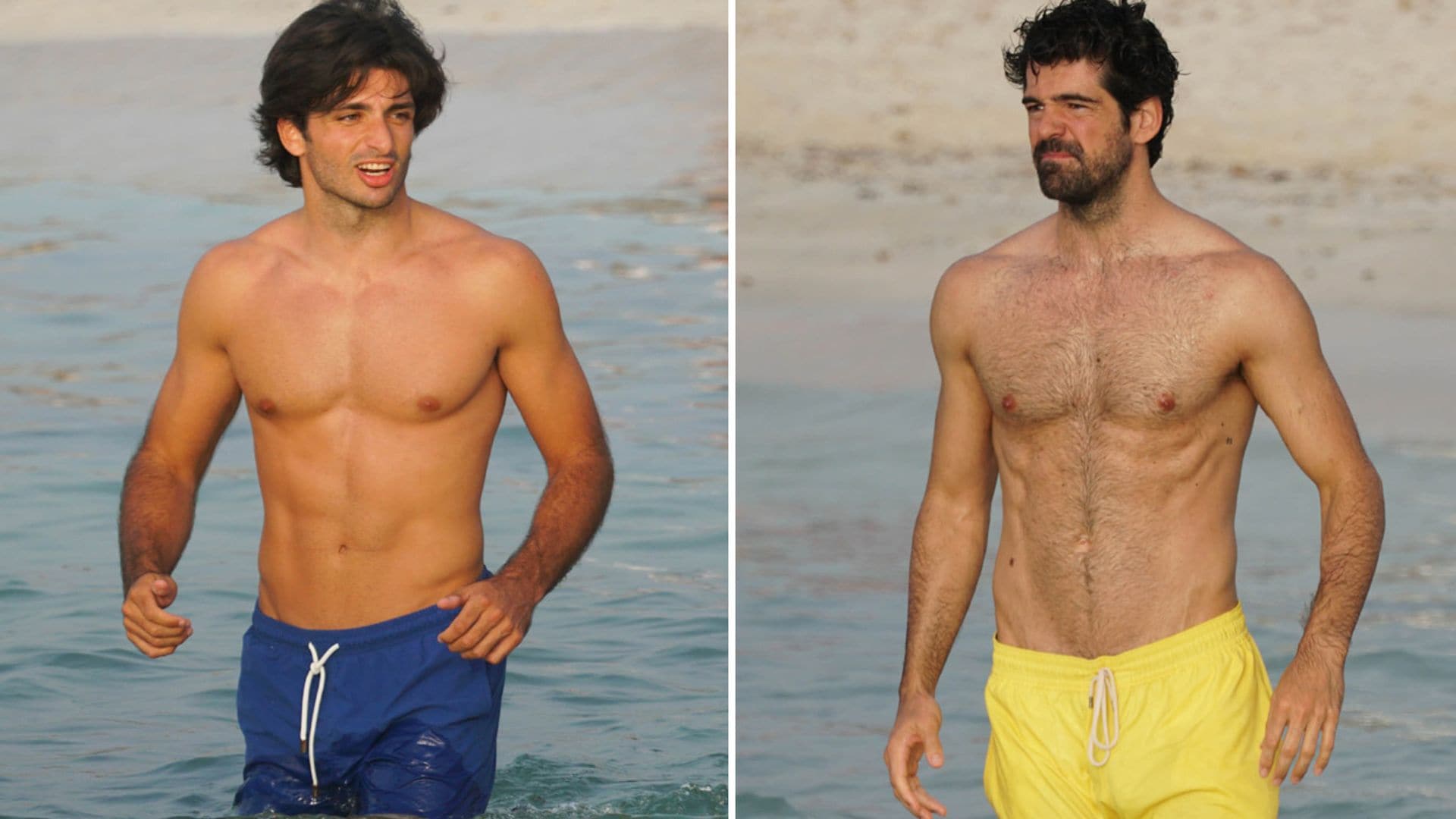 Carlos Sainz Jr. y Miguel Ángel Muñoz, dos cuerpos 10 luciendo abdominales en Formentera