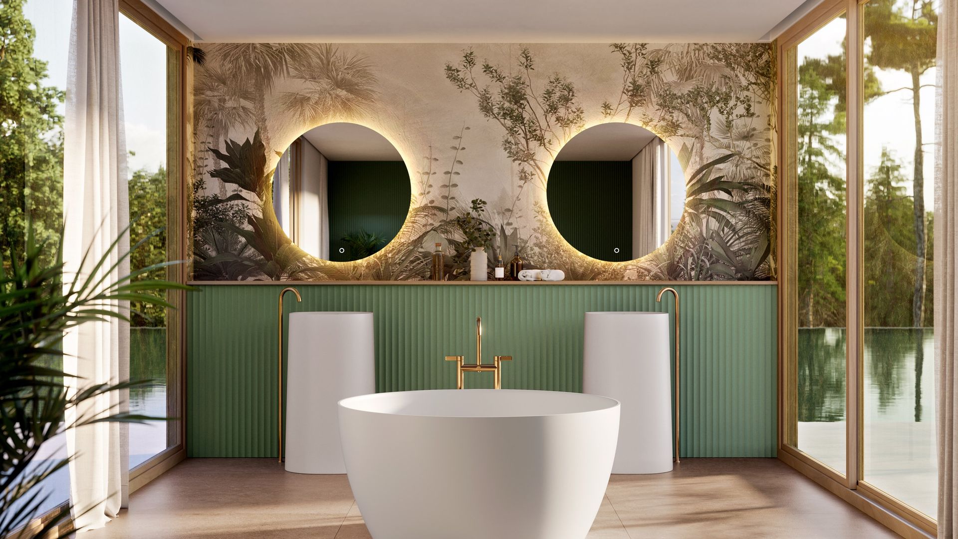 Baño con bañera exenta
