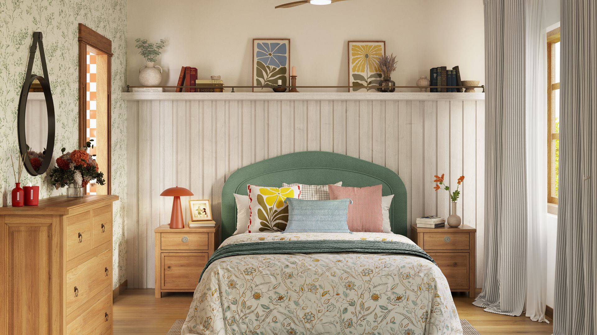 Dormitorio de verano con ventilador de techo de venta en LEROY MERLIN