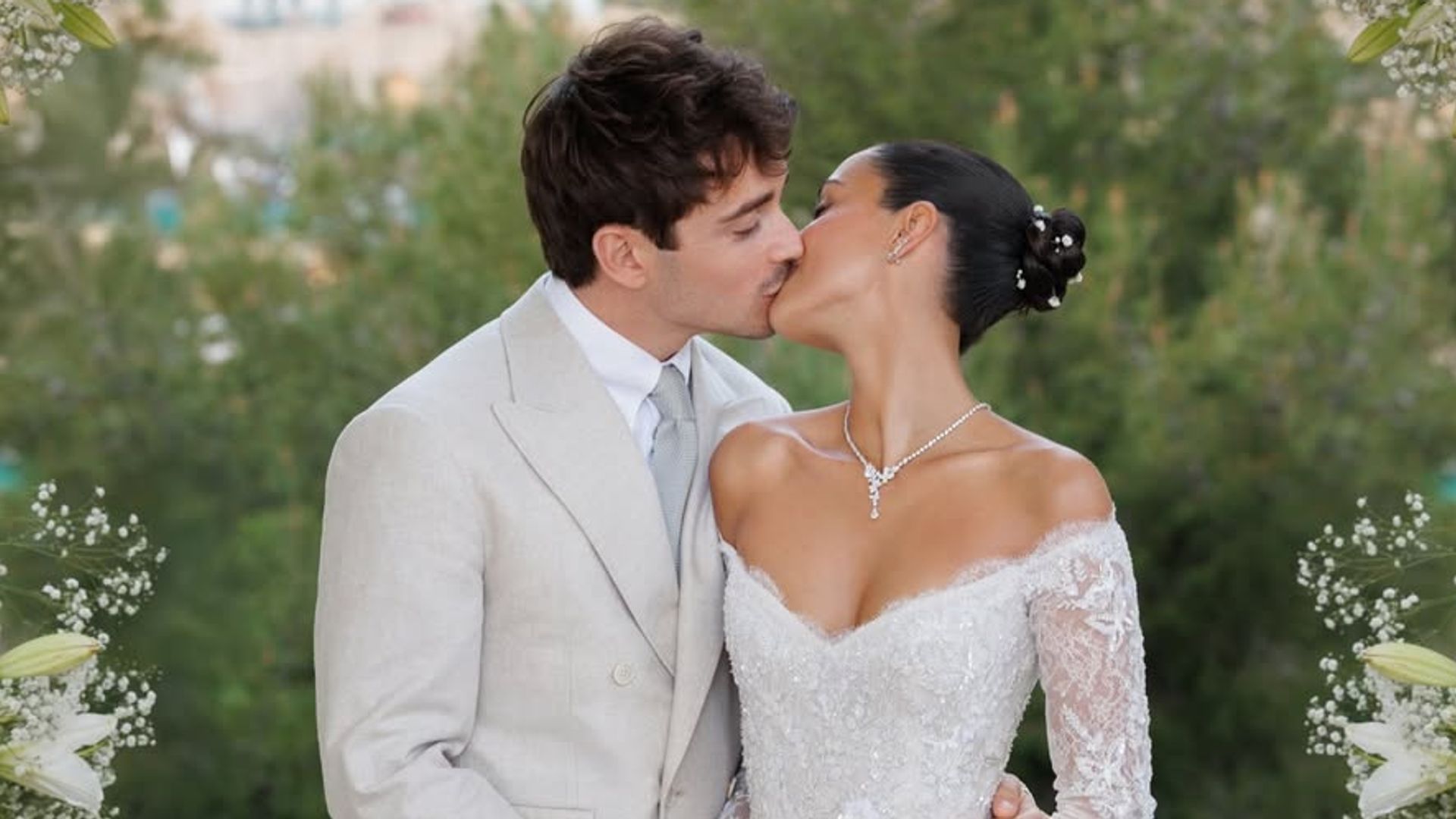 El álbum completo de boda secreta de Charles Leclerc y Alexandra Saint Mleux