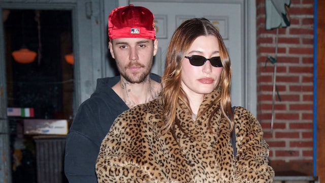 Justin y Hailey Bieber vistos en Nueva York, en febrero de 2025.