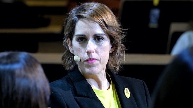 Laura Baena, durante la presentación de la APP Red Yo Cuido, Nosotras Cuidamos de la Asociación Yo No Renuncio de Malasmadres.