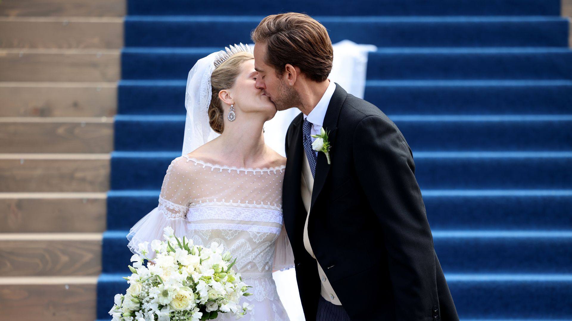 María Carolina de Liechtenstein y Leopoldo Maduro Vollmer en el día de su boda 