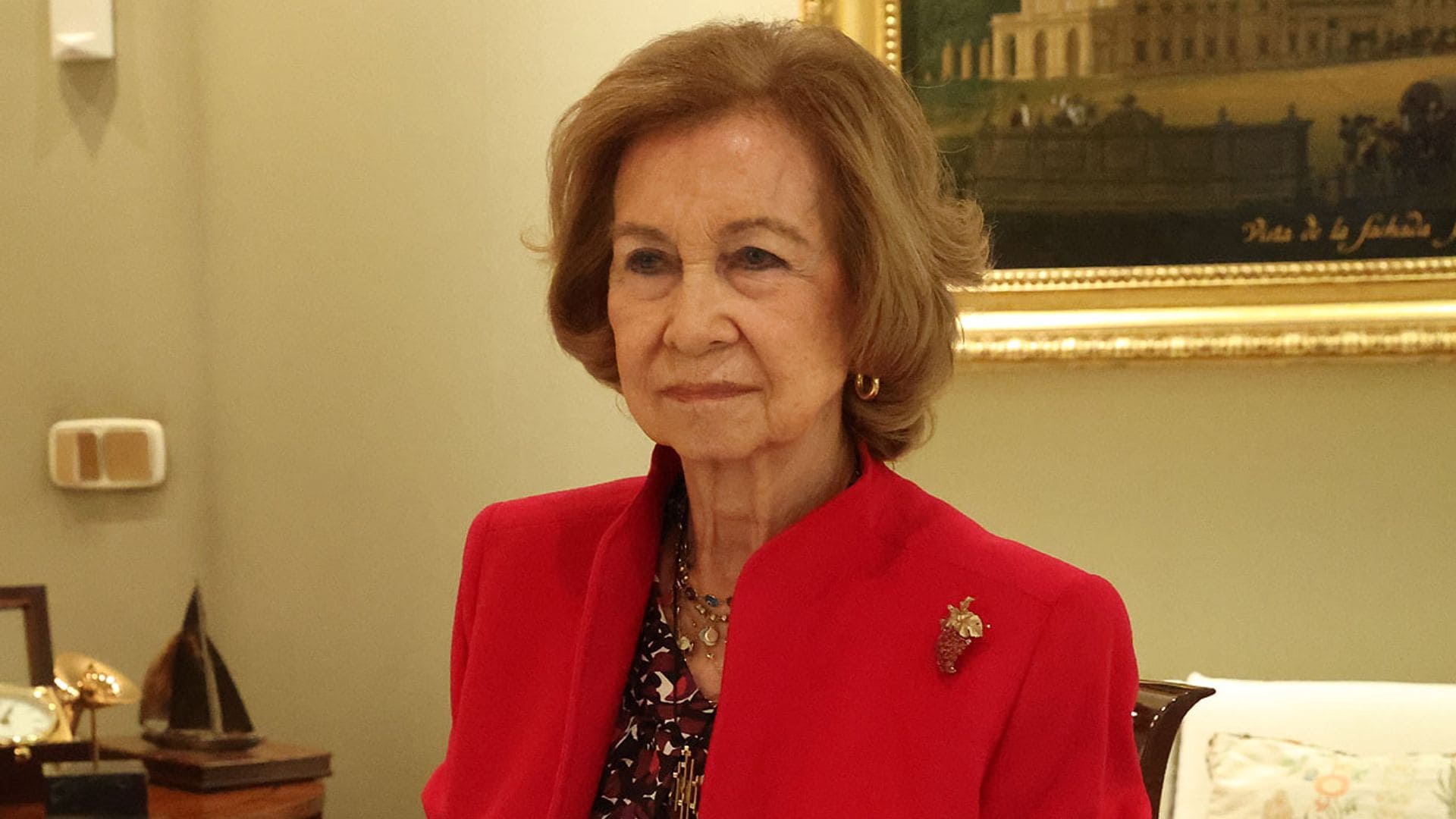 La reina Sofía sigue con su agenda institucional de manera telemática