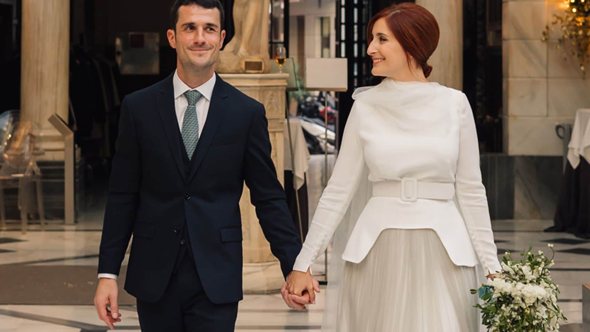 Gala, la novia del vestido de tul que se casó en Murcia y se cortó el pelo en plena boda