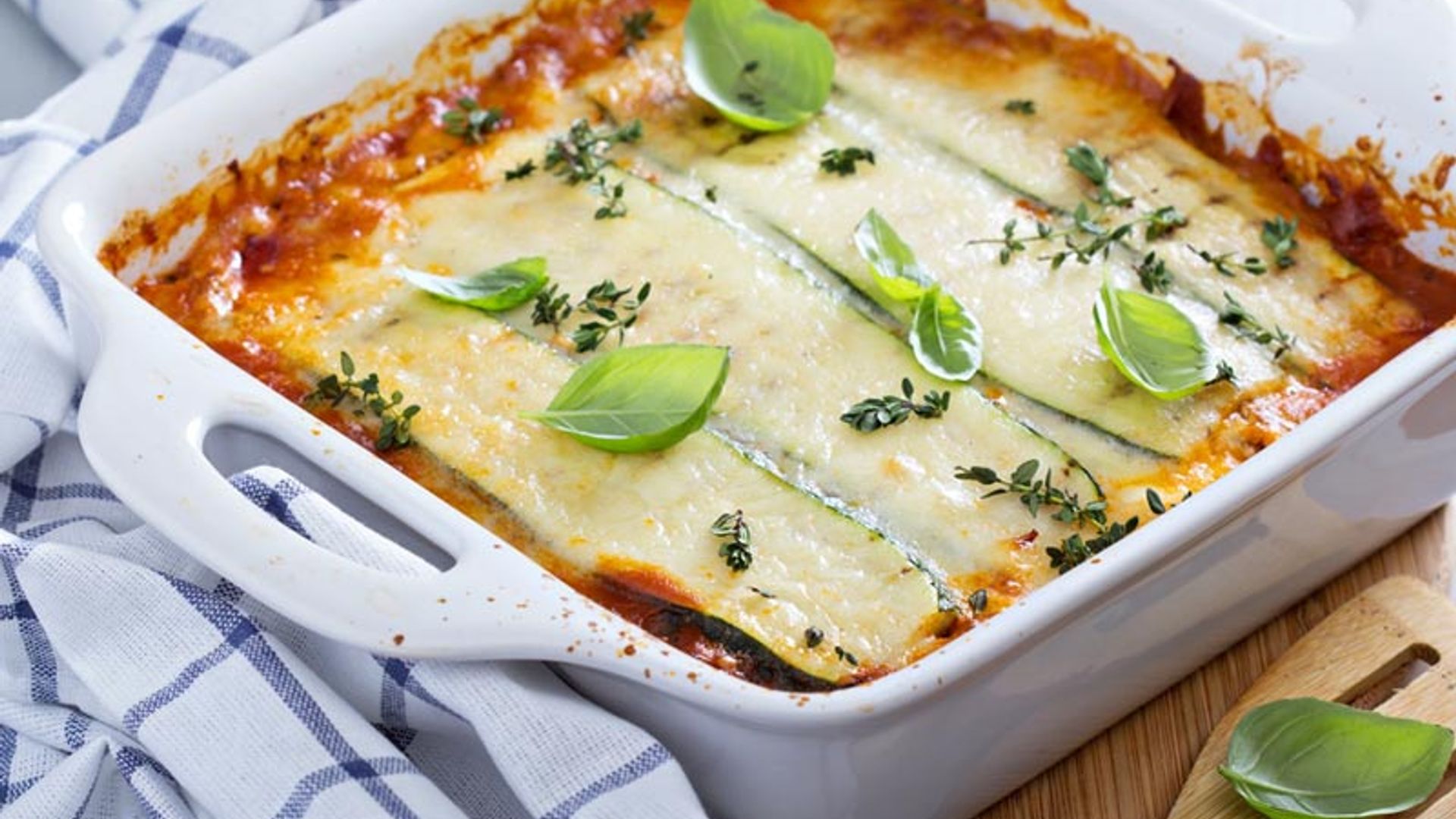 Lasaña de verduras al aroma de mejorana