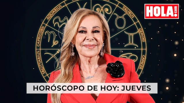 Ana Obregón en primer plano, de fondo la rueda del zodiaco