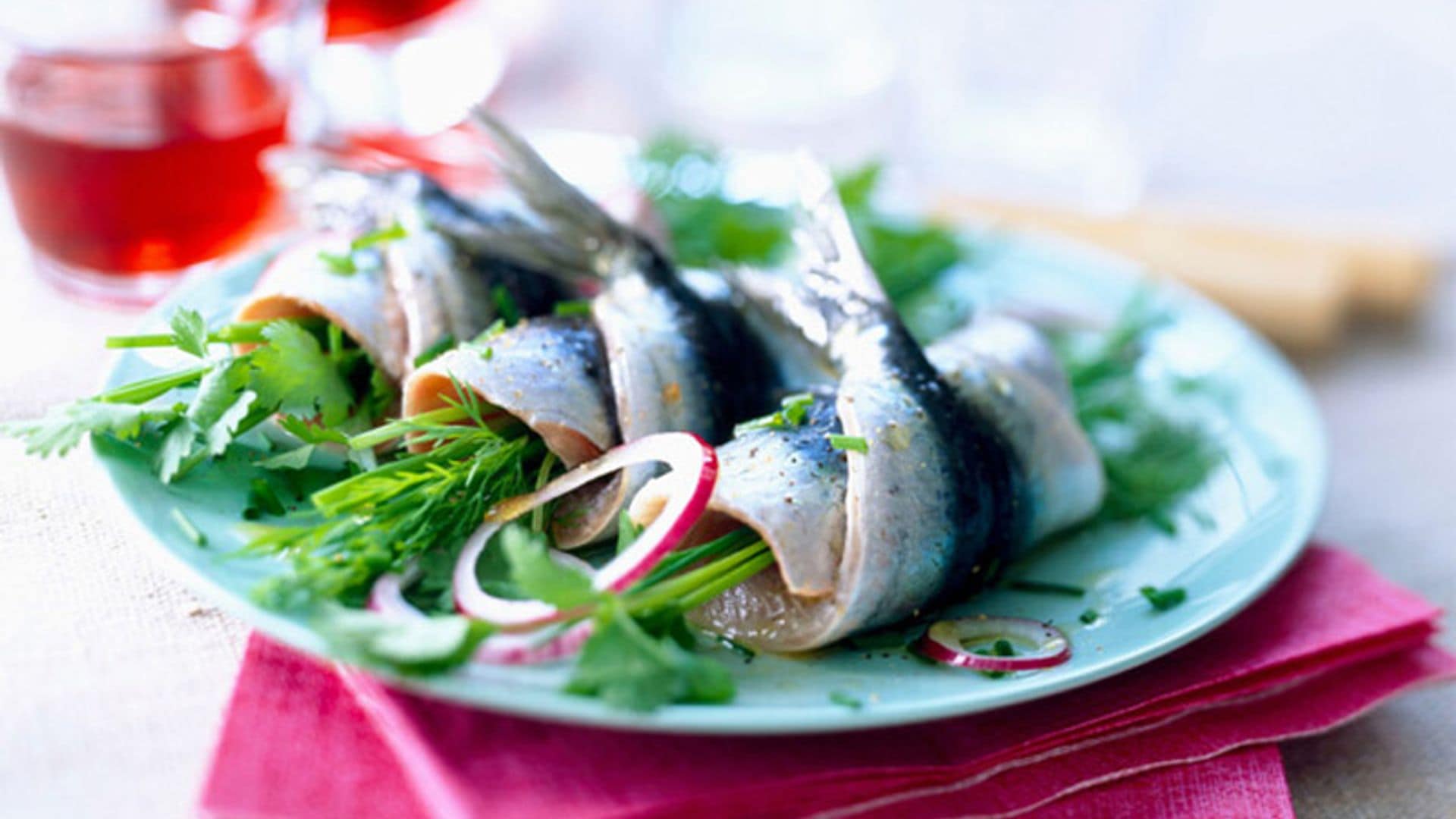 Sardinas en vinagre con hierbas aromáticas