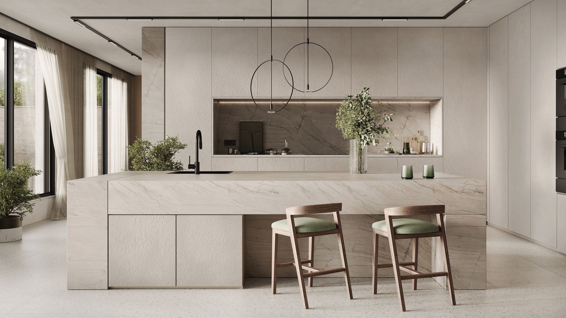 Cocina RAUVISIO Cube - Desert Stone de Rehau