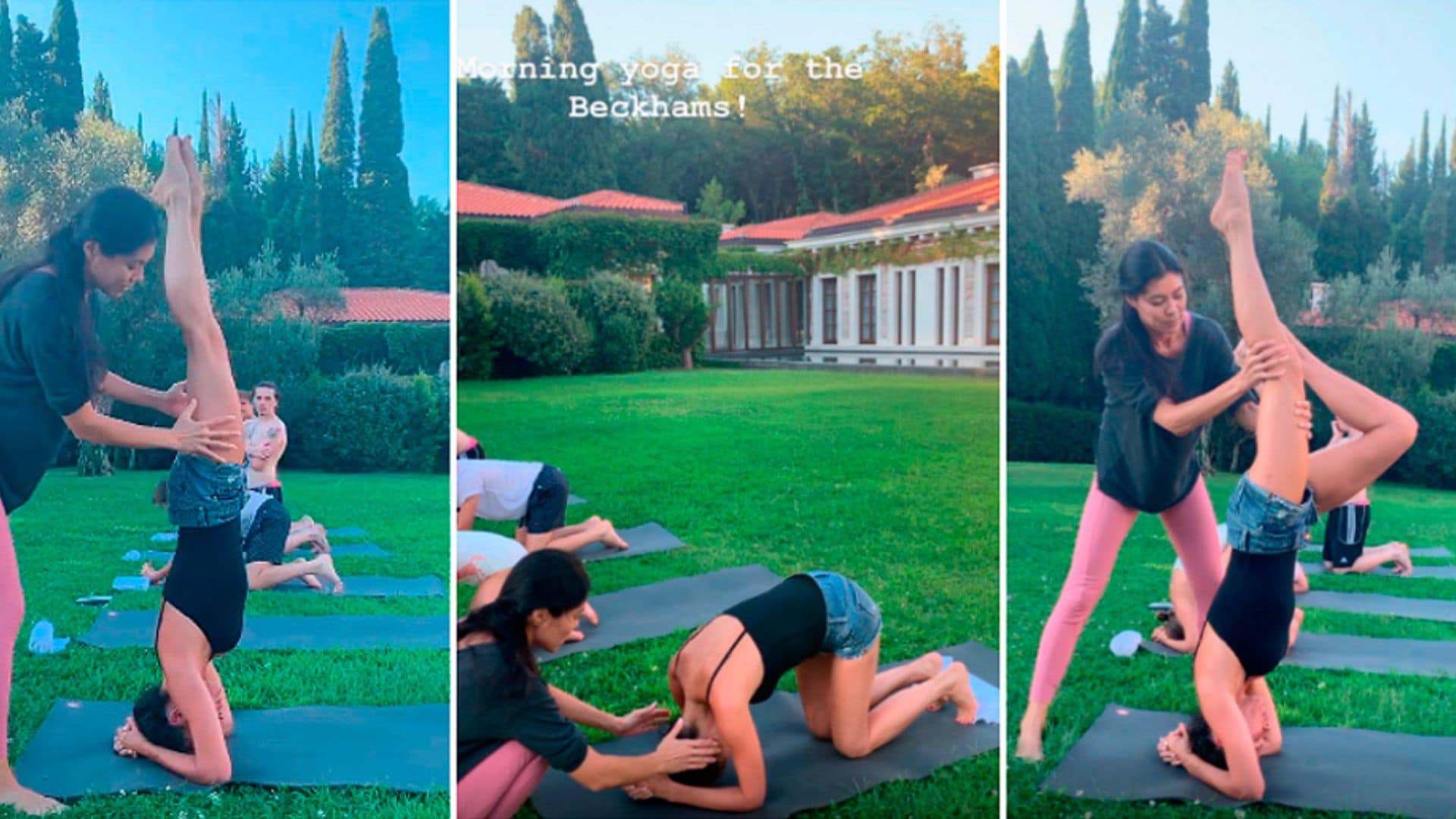 Los Beckham practican yoga en familia durante sus vacaciones por Italia, ¡tienes que verlo!