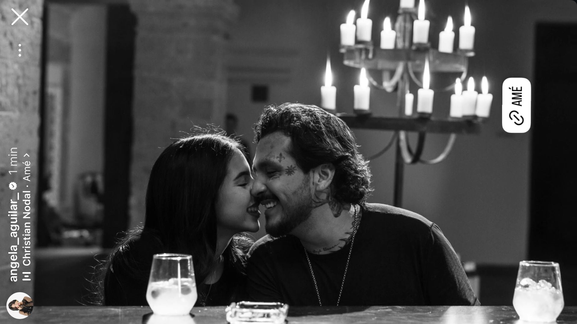 Ángela Aguilar compartió esta romántica foto con Christian Nodal.