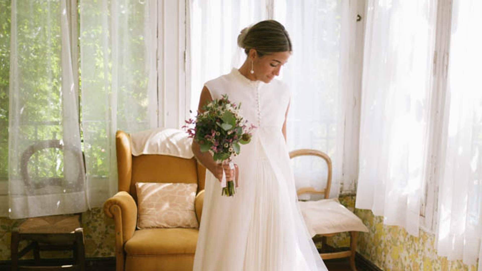 María con vestido de novia de Gorka Cintero