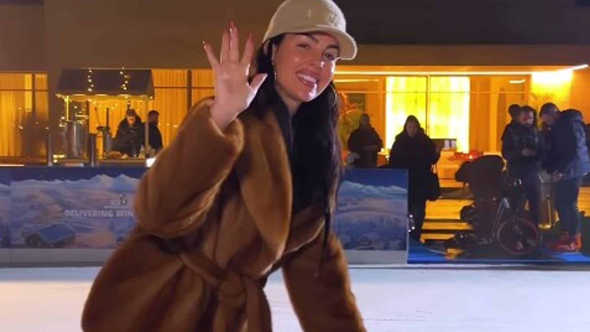georgina rodr guez pista de hielo en casa
