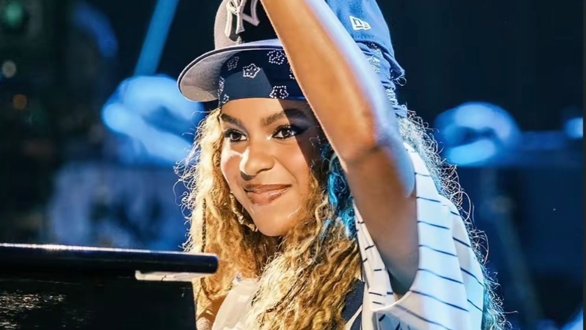 Blue Ivy en el concierto de su padre, Jay-z, en Nueva York