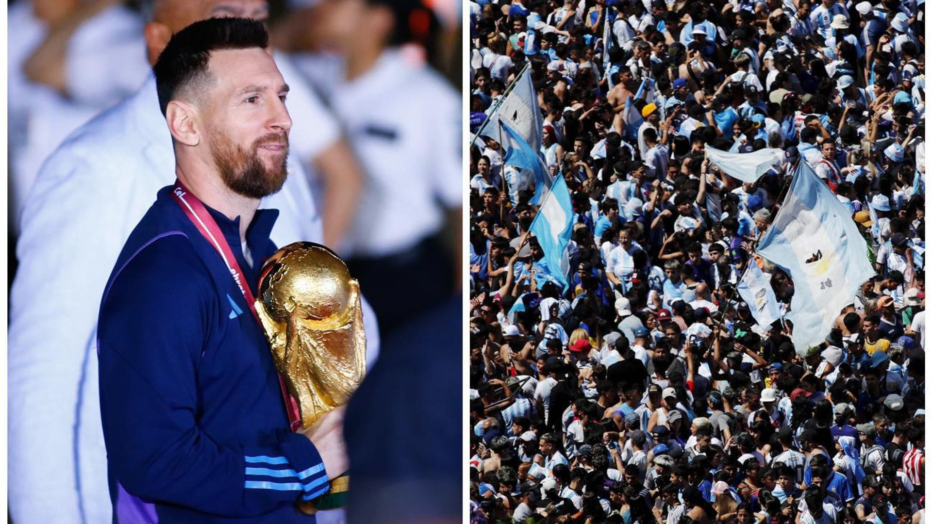 Argentina se rinde ante Messi y su selección campeona a su llegada a Buenos Aires