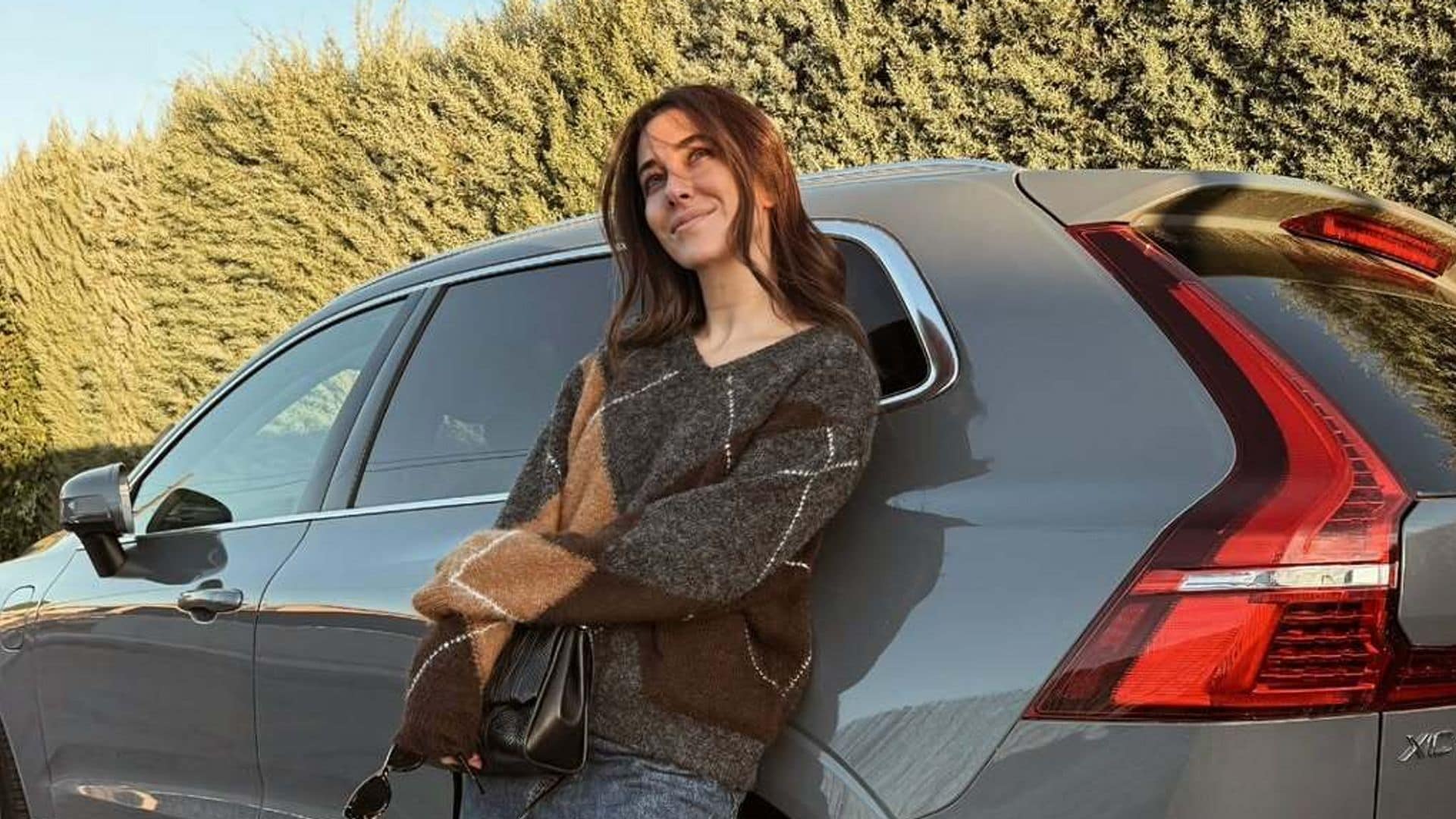 Blanca Suárez con jersey de rombos. 