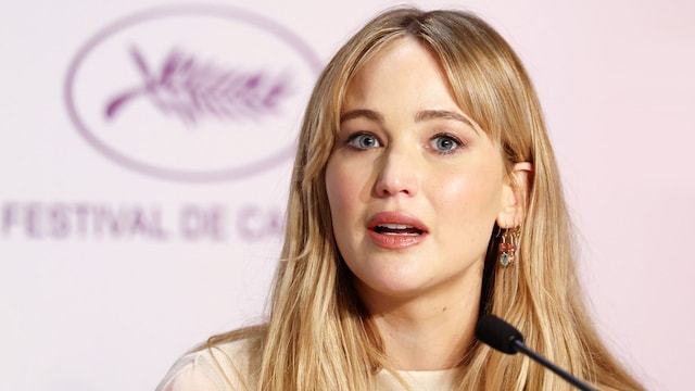 Jennifer Lawrence during the "Die My Love" press conference at the 78th annual Cannes Film Festival at Palais des Festivals on May 18, 2025 in Cannes, France. (Photo by Stephane Cardinale - Corbis/Corbis via Getty Images)