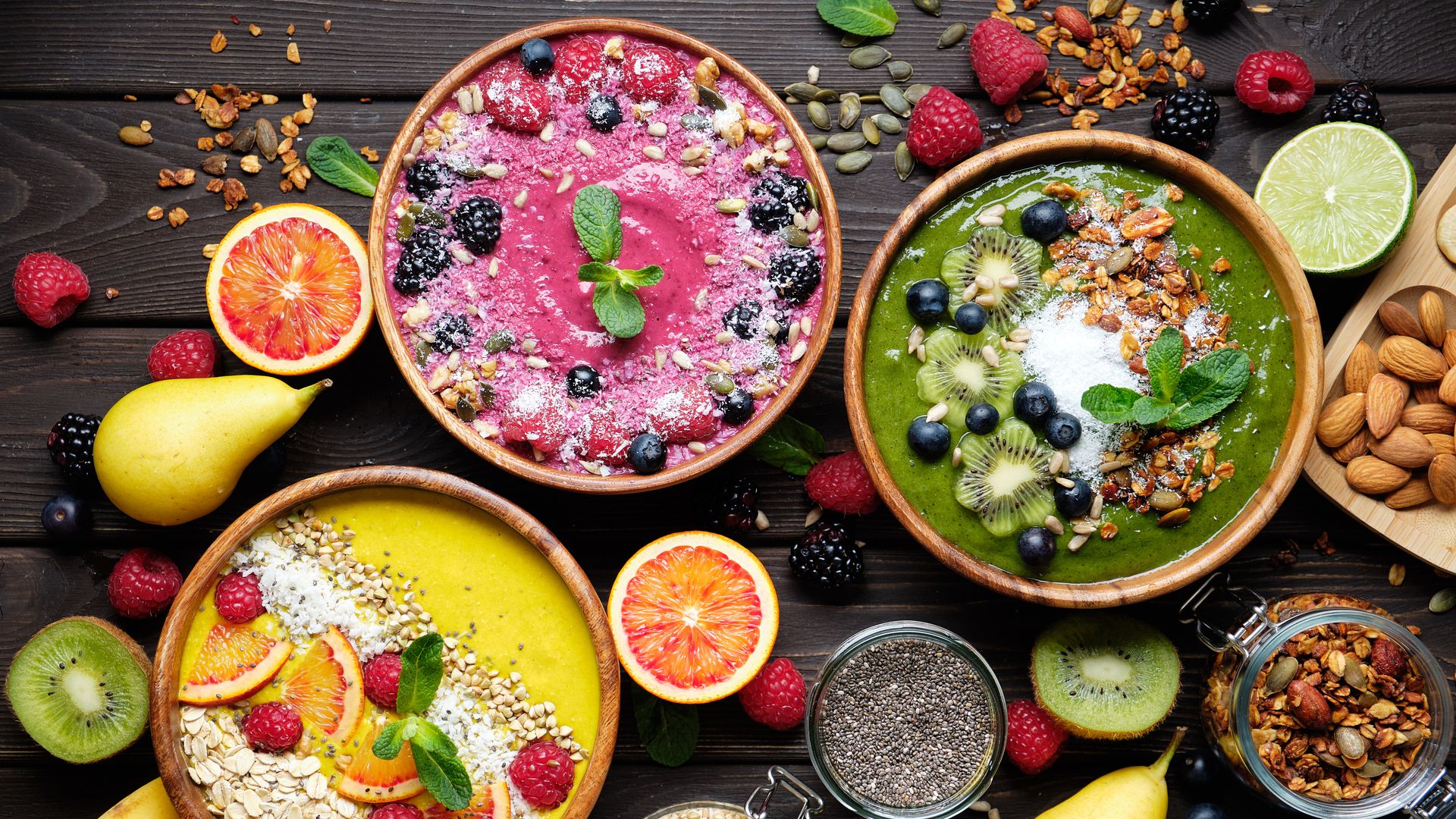 Smoothie bowls de desayuno. 