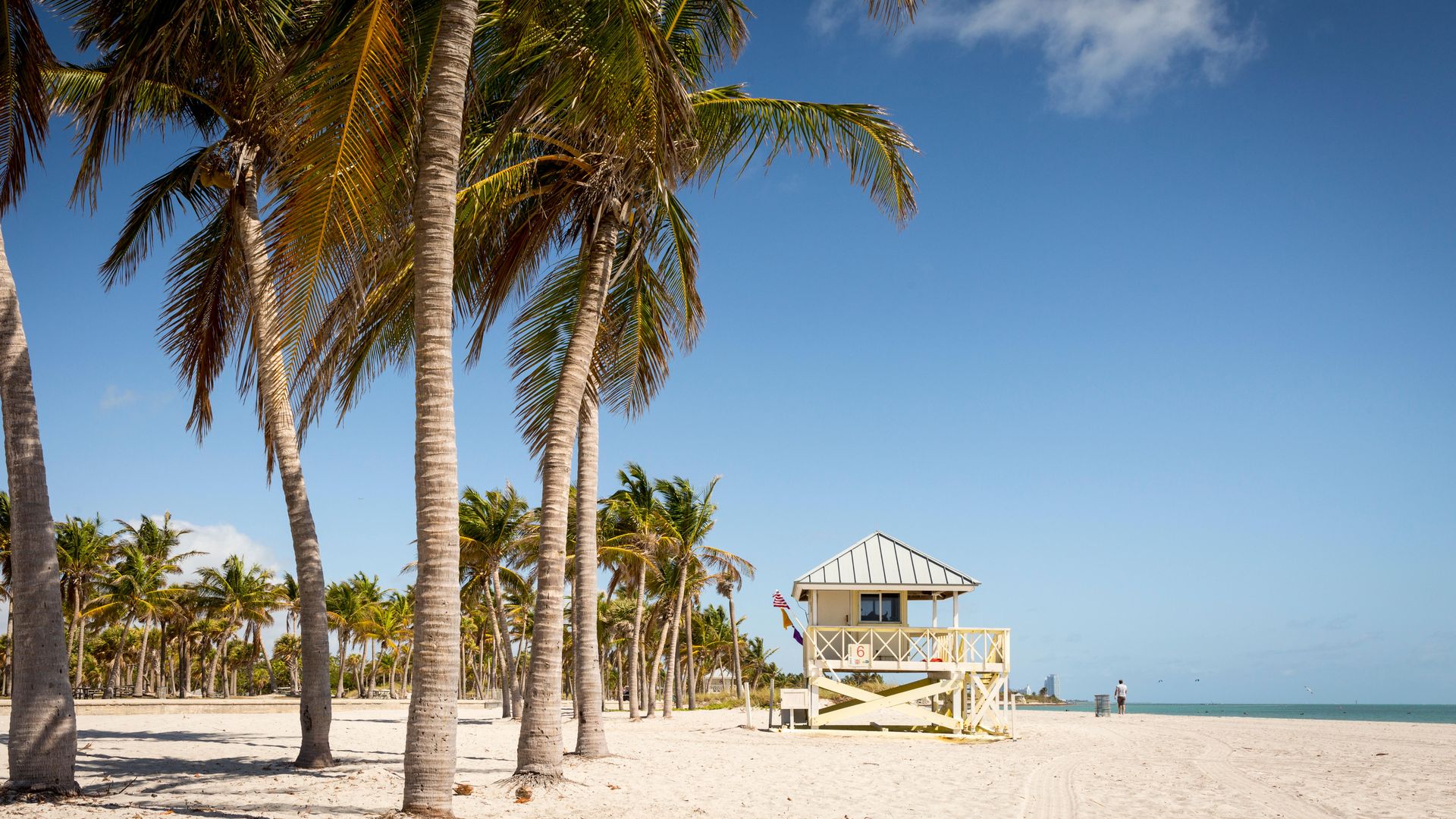 Crandon Park beach, en Biscayne, Miami, Florida, Estados Unidos