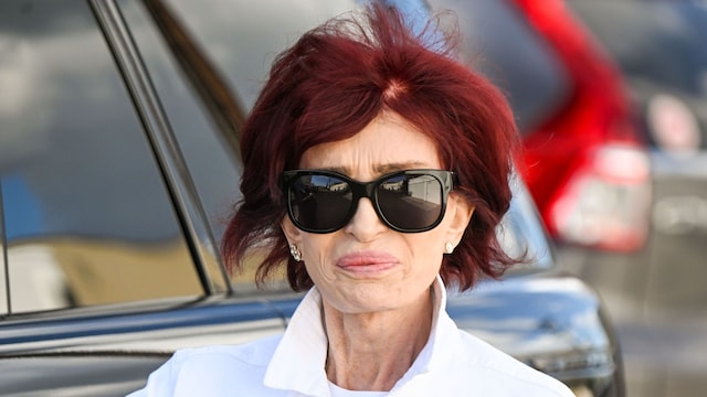 Sharon Osbourne is seen running errands on April 2, 2025 in Hollywood, California