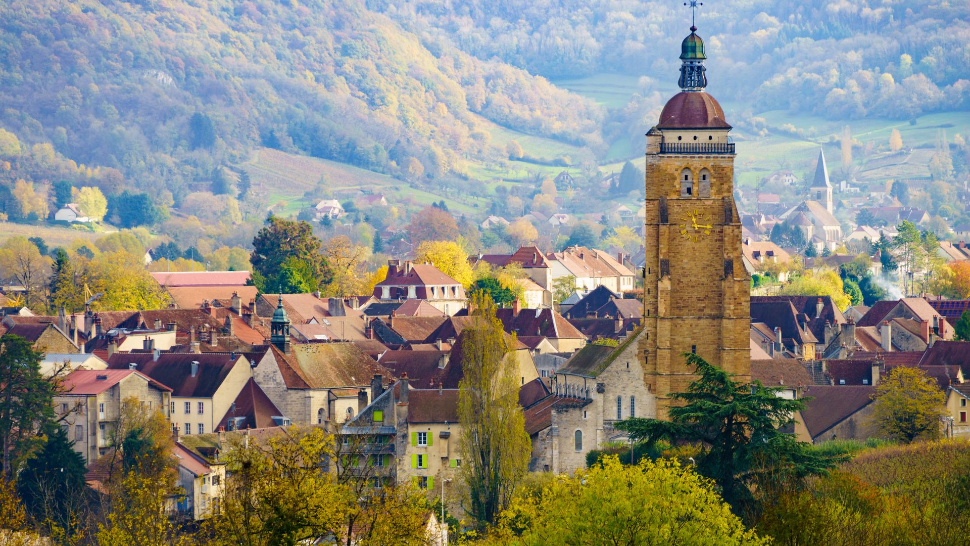 Arbois, un pueblo en el corazón de la región vinícola del Jura, en el este de Francia