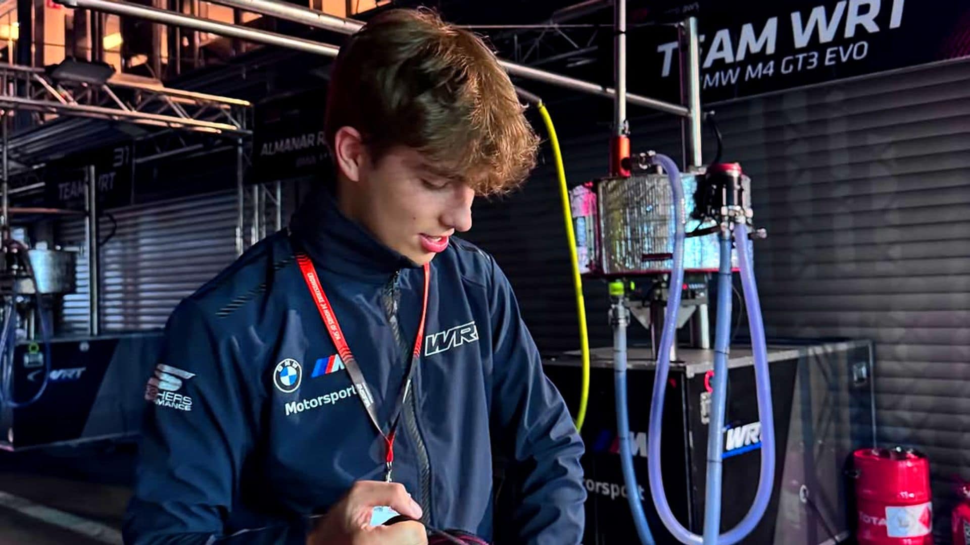 Aymeric de Bélgica, en el mítico circuito de Spa (Lieja)