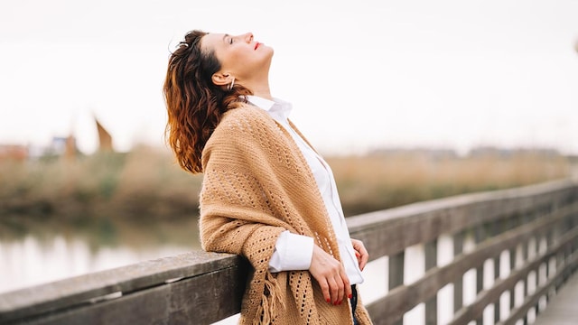 mujer respirando