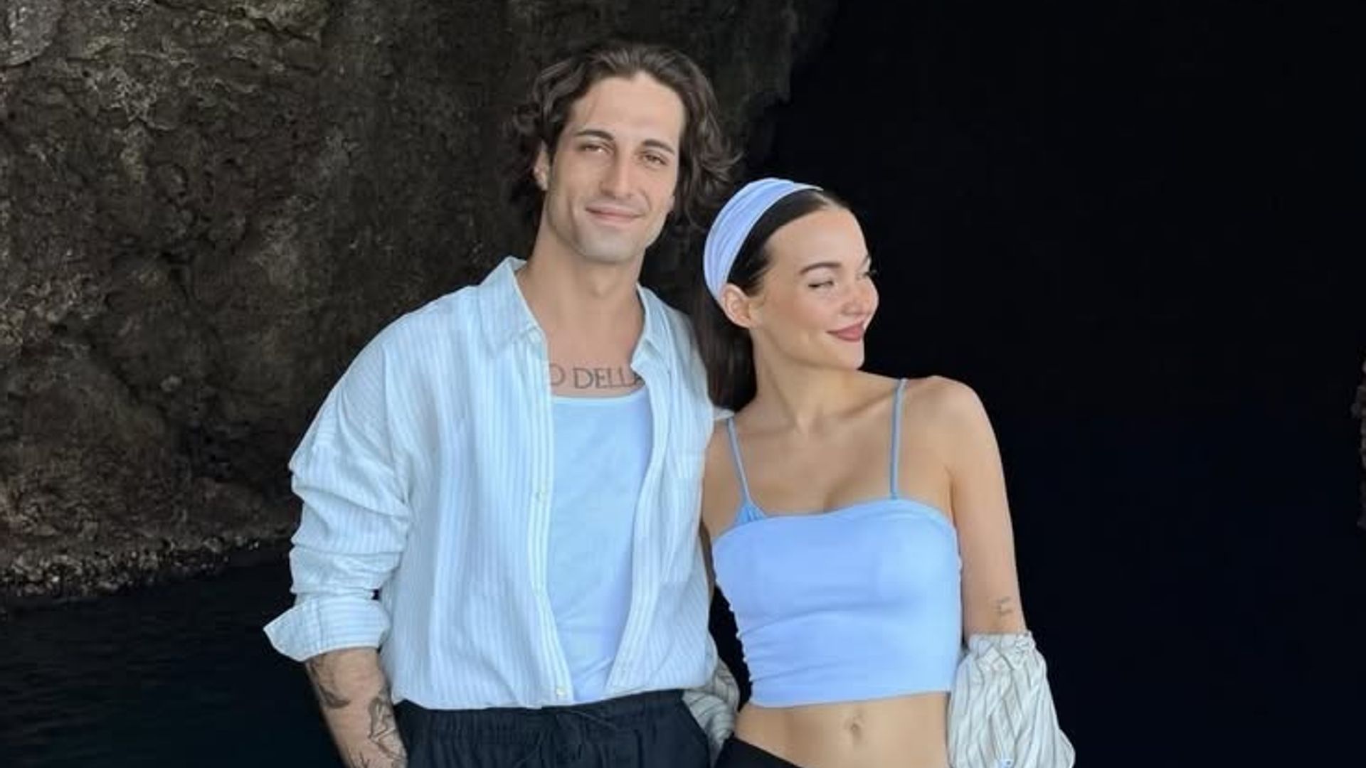 Damiano David y Dove Cameron en un carrusel de fotos durante su visita a Italia a finales de abril
