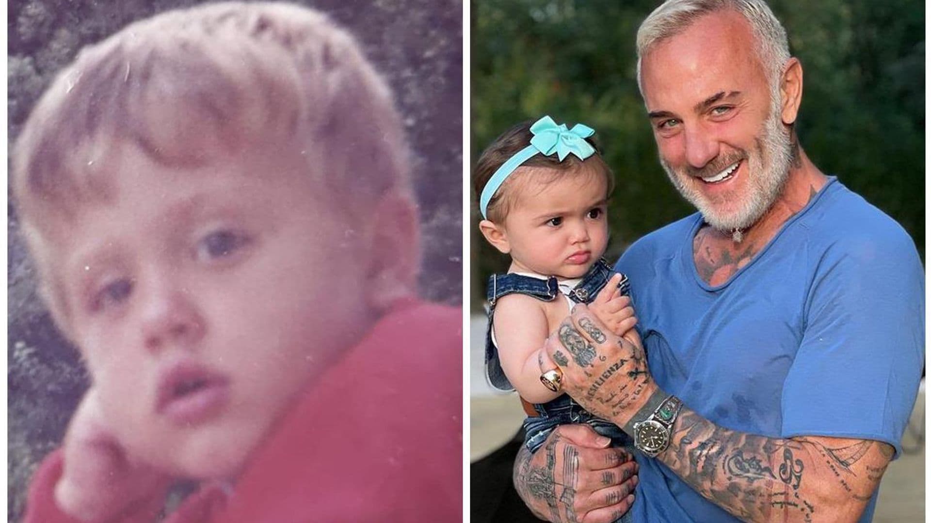 Así lucía Gianluca Vacchi de bebé, y ¡es casi idéntico a su hija Blu Jerusalema!
