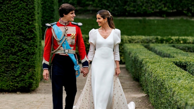 Carlos Fitz James y Belen Corsini en su boda